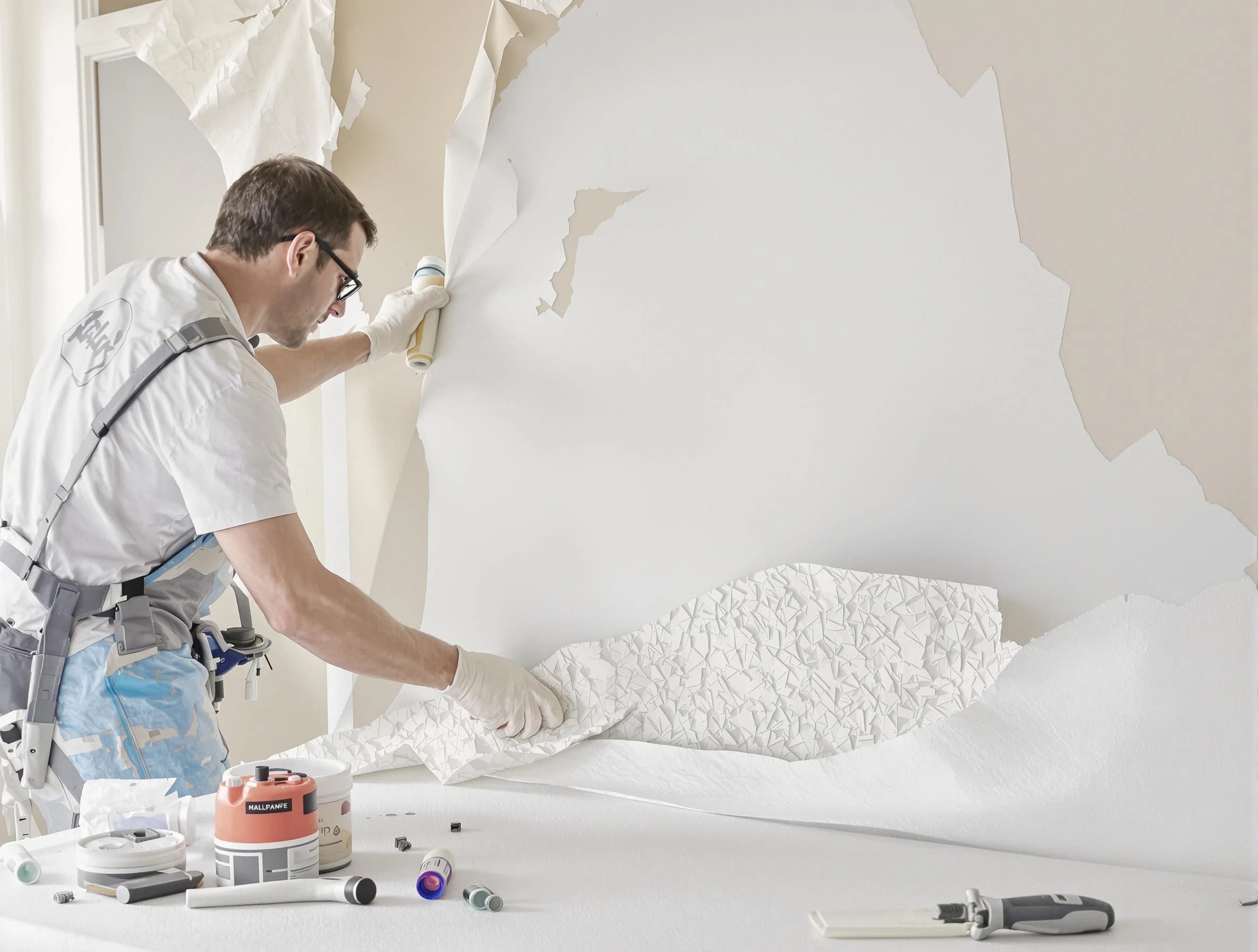 Detailed wallpaper removal and wall prep by Cave Creek House Painters in Cave Creek