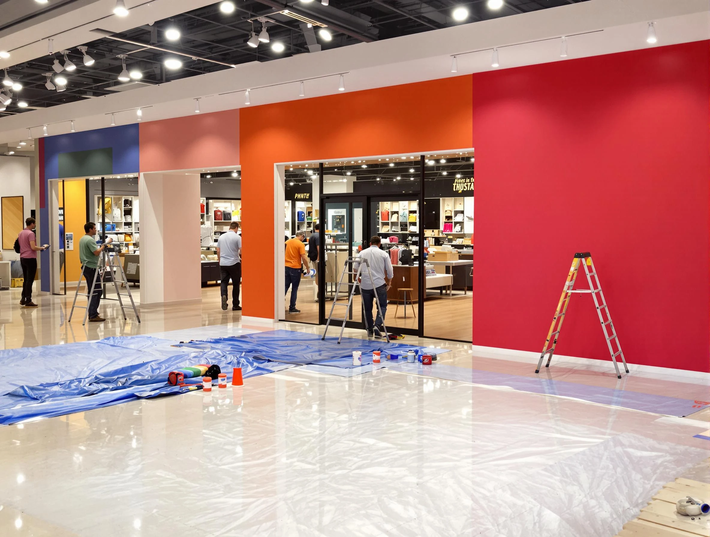 Cave Creek House Painters painting a commercial interior in Cave Creek, AZ