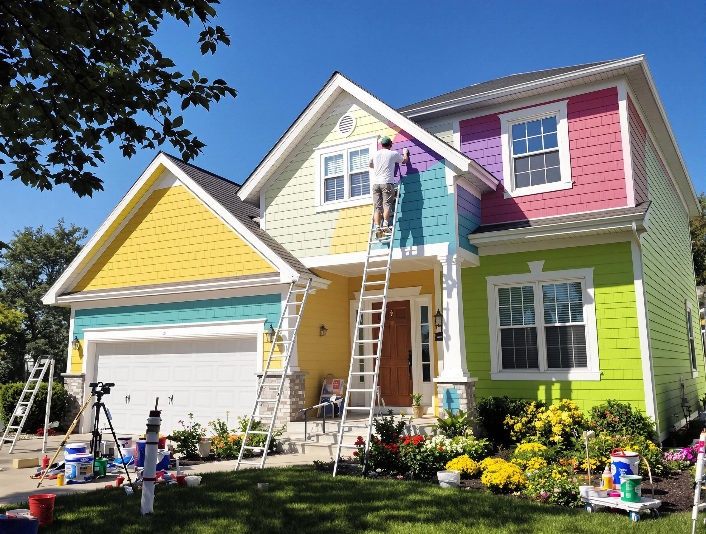 Cave Creek House Painters professionals painting a home exterior in Cave Creek, AZ