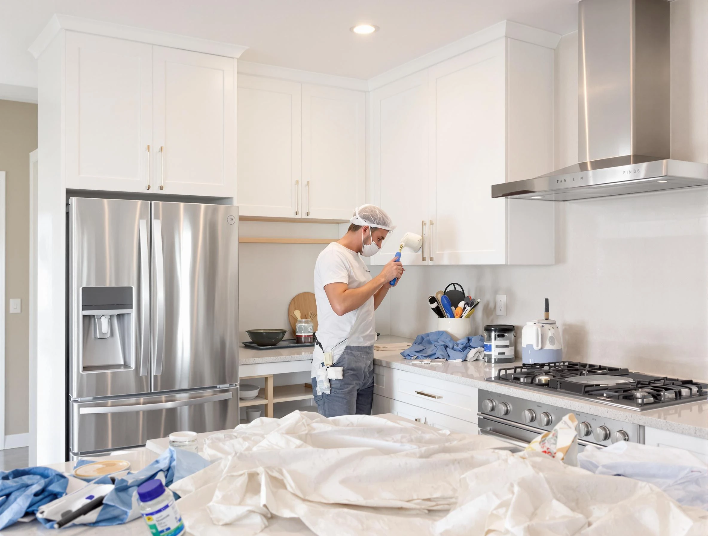 Cave Creek House Painters painter applying a fresh coat in a kitchen located in Cave Creek, AZ